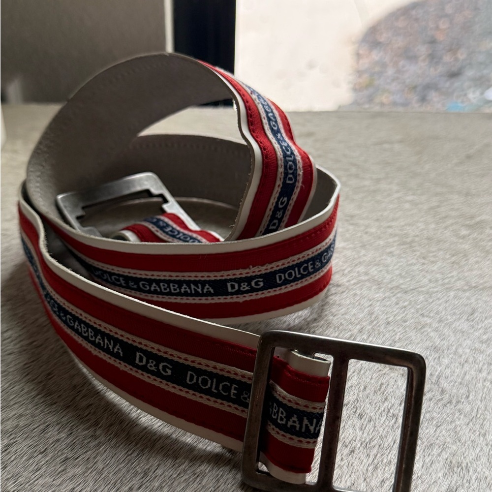 Dolce & Gabbana Red, White, and Blue Men's Belt Bag